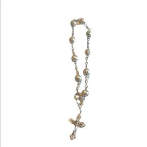 Silver Bracelet with Crucifix Charm from Jerusalem